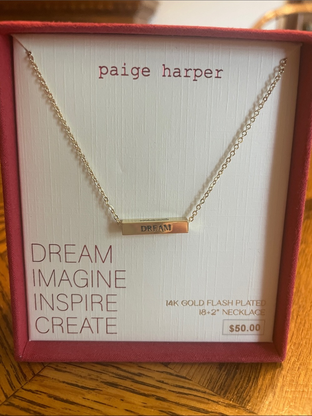 NWT Paige Harper Gold Bar Necklace